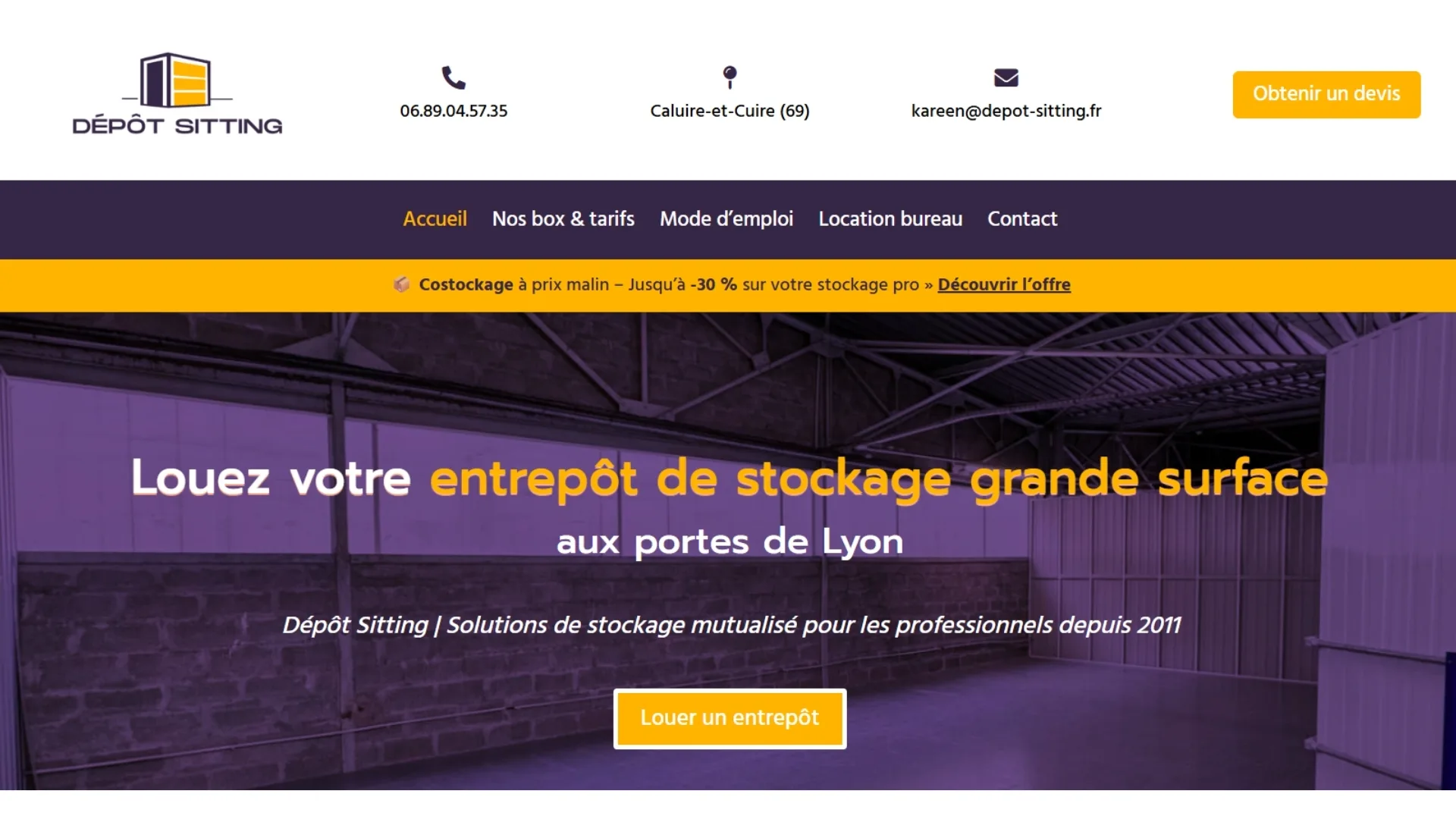 Dépôt Sitting - Refonte site box de stockage refonte site vitrine depot sitting box stockage